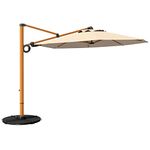 Grand patio Garden Parasol Umbrella with Base Included, 3×3M Cantilever Parasol & 8 Ribs, Outdoor Sun Umbrella for Garden (Champagne, Round)
