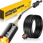 Elemake Weed Torch - Weed Burner with 10ft Hose(CSA Certified), Heavy Duty Propane Torch with Automatic Ignition System, Blow Torch for Garden Burning Grass, Melting Ice Snow