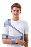 Dyna Elastic Shoulder Immobiliser-With Shoulder Cup for Complete Immobilisation (Medium(For chest circumference of 80-90 cm))