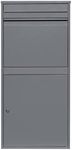 Parcel Post Drop Box XL Grey Steel Outdoor Lockable 2 Keys Letter Mail Package Courier Container Delivery Storage Wall Mount Safe Secure Anti Fishing Scannable Barcode Screwdriver Fixing Kit