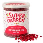 Super Garden Freeze Dried Raspberry Pieces | Flavorful & Nutritious Freeze Dried Fruit Snack | Gluten-Free, No Preservatives, No Added Sugar | Great for Baking, Oatmeal & Ice Cream Topping