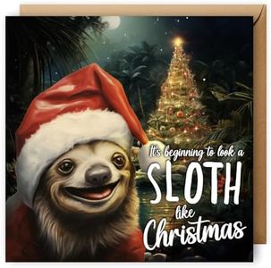 NotNiceThings Sloth Christmas Card Ever, Funny Cards for Him, for Her, Pun Christmas Cards, Animal, Fun Christmas Cards, Friend, Boyfriend