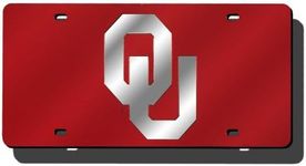 Rico Industries NCAA Oklahoma Sooners Laser Inlaid Metal License Plate Tag , 6 x 12-inches