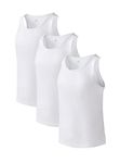 DAVID ARCHY Men's Vests Underwear Undershirt, Bamboo Rayon Men Sleeveless Vests Crewneck Slimming Underwear Shirt - 3 Pack