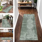 Runner Rug for Hallway Long Kitchen Rug non slip washable Runner Doormat 50X150CM Green Abstract Area Carpet Runners for Hallways Living Room Bedroom Modern Anti-slip Indoor Entryway Floor Mats