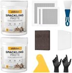 12.2oz Drywall Hole Repair Kit, A One-Stop Solution for Your Wall Problems (Wall Repair Putty/Wall Patches/Sanding Sponge/Putty Knife/Scrapers/Gloves) for Quickly Repairing Wall Problems (2 Pack)