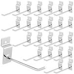 JAPCHET 200 Pack 4 Inch Metal Slatwall Hooks Hangers, Heavy Duty Slatwall Hooks, Slat Board Hooks Accessories, Silver Slatwall Hooks Pegs for Garage Shop Retail Supermarket Organization Display