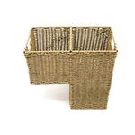 Trademark Innovations 14.5" Plastic Wicker Storage Stair Basket With Handles (Natural)