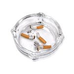 Oblivion Glass Brunswick Crystal Quality Cigar Cigarette Ashtray Round Tabletop for Home Office Indoor Outdoor Home Décor