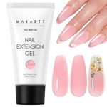 Makartt P-008 Poly Nail Builder Gel Hybrid Gel 50ML 1.76oz Natural Pink Nail Extension Gel Nail Enhancement Nail Thickening Tool