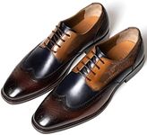 Men's Dress Oxfords Shoes Laces Up for Mens Business Formal Wedding Comfortable Shoes, Brown2, 11.5