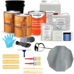 ArmorPoxy Metallic Epoxy Floor Kit - Metallic Epoxy Kit - 3-Layers - Metallic Floors Epoxy for Garage Floor Coating Kit - for Garages, Basements, Storage, Contractors (Dolphin, 600 Sq Ft)