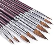 Sable Watercolour Brushes- 9pcs Pro