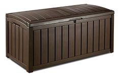 Keter Glenwood 390L Outdoor 60% recycled Garden Furniture Storage Box Brown| Fade Free | All Weather Resistant | Safe and Secure | Zero Maintenance | 2 year Warranty