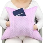 Hysterectomy Recovery Pillow C-Section Pillows with 2 Pockets for Tummy Tuck Abdominal Lumpectomy Myomectomy Belly Surgery Must Haves Shock Absorbing Cough Cushion Patients Gifts Minky Dot Lavender