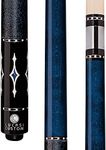 Lucasi Custom Luminous Blue Birds-Eye Pool Cue with Blue and White Diamond Inlays, 19-Ounce