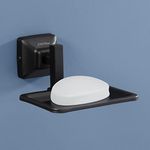 Plantex 304 Grade Stainless Steel Soap Holder for Bathroom/Soap Dish/Soap Stand/Bathroom Accessories - Squaro (Black)