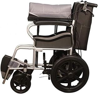 KHL Wheelchair Foldable Lightweight Attendant Wheelchair with Seat Belt - Grey