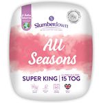 Slumberdown All Seasons 15 Tog Super King Duvet - 4.5 Tog Cool Summer Plus 10.5 Tog All Year Round 3 in 1 Combination Quilt - Soft Touch Cover, Hypoallergenic, Machine Washable, Size (260cm x 220cm)