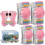 Kids Knee Pads for Girls Boys Toddler 3-8 Years Old Knee and Elbow Pads with Wrist Guards Youth Protective Gear Set for Skateboard Cycling Roller Bike Inline Scooter Skating