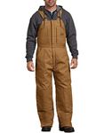 Dickies Men's Big-Tall Premium Insulated Duck Bib All, Brown Duck, Large/Tall