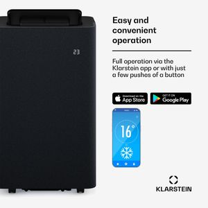 Klarstein AireLux Portable Air Conditioner 14,000 BTU – Smart App, 4-in-1, Quiet, Dark Grey