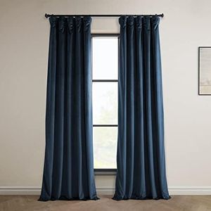 HPD Half Price Drapes Heritage Plush Velvet Curtains for Bedroom & Living Room 50 X 84, VPYC-179910-84 (1 Panel) Eternal Blue