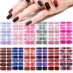 12 Sheets Glitter Gradient Nail Polish Sticker Strips,Marble Nail Decal Strips,Self Adhesive Gel Nail Wraps Supplies Strips with Nail File,Nail Art Sticker for Women Girls DIY Nail Art