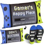 Busy Gaming Life Teen Boys Gift Ideas, Stocking Stuffers for Kids, Gifts for Teen Boys, Teen Boy Gifts 13-15, Teen Boy Gifts 16-18, Teen Gifts, for Teens, Gamer Socks + Throw Pillow Cover