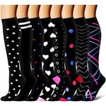 Compression Socks for Women and Men - Athletic,Fitness Nursing, Edema,Diabetic,Varicose Veins,Maternity,Travel,Flight Socks. Boost Performance Blood Circulation & Recovery