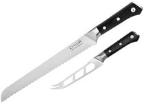 Cutluxe Cheese Knife & Serrated Bread Knife – Forged High Carbon German Steel – Full Tang & Razor Sharp – Ergonomic Handle Design – Artisan Series