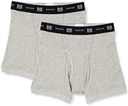 B.V.D.(ビー・ブイ・ディ) B Bui Di BVD 2P Men's Inner Bottoms Gold Boxer Briefs (Front Opening), 100% Cotton, Plain, Cotton, Gray, M