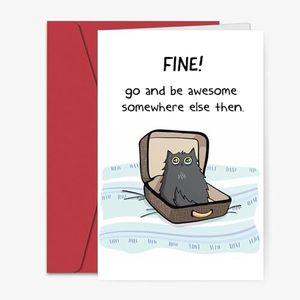 Funny Retirement Card, Farewell Card, Coworker Leaving Card, Going Away Card, Goodbye Cards for Coworkers, New Job Card, Coworker Leaving Gifts for Women-Fine! Go And Be Awesome Somewhere Else Then