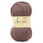 Ganga Acrowools Acrylic Desire Hand Knitting And Crochet Yarn. Pack Of 1 Ball - 100Gms. Shade No - Dsr023, Brown