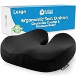 Seat Cushion for Office Chair - Tailbone Pressure Relief Cushion - Coccyx, Lower Back, Hip, Butt, Sciatica Pain Relief Pillow - Memory Foam Chair Cushions for Desk Chairs, Car Seats, Wheelchairs
