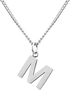 GD GOOD.designs Collar con letras M plata - collar de la piel amigable para las señoras I Cadena de letras de plata