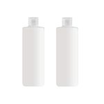 2PCS 400ML 13.5OZ White Empty Plastic Squeeze Bottles with Flip Cover Shampoo Lotion Shower Gel Emulsion Storage Holder Refillable Portable Container Jar Pot for Travel Vacation Daily Life Use