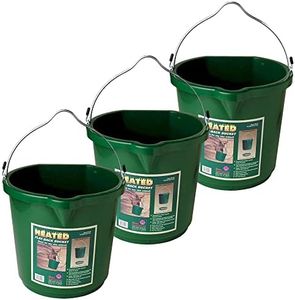 Farm Innovators FB-120 24 Quart Plastic Flat Back Heated Bucket with Metal Handle, Built in Thermostat, and Hidden Cord Compartment, 120 Watt (3 Pack)