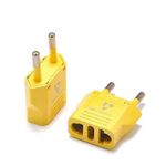 United States to French Polynesia/Tahiti Travel Power Adapter to Connect North American Electrical Plugs to Polynesian Outlets for Cell Phones, Tablets, eReaders, and More (2-Pack, Yellow)