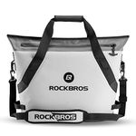 ROCKBROS Soft Cooler Portable Large Beach Cooler 36 Can Leak-Proof Soft Sided Cooler Insulated Soft Pack Cooler Waterproof for Picnic, Camping, Fishing, Floating, Party (Gray)