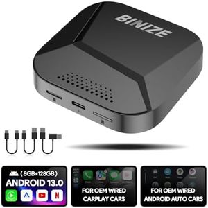 Binize Android 13 Carplay Ai Box Streaming 3.0 Wireless CarPlay/Android Auto Only Support Car OEM Wired CarPlay/Android Auto 8-Core (8G+128G)