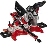 Einhell TC-SM 2131/1 Dual Bevel Sliding Mitre Saw | Double Bevel Circular Saw, 310mm Drag, Laser, Dust Extraction, -45° Mitre, -47° Bevel | Saw with 48T Blade for Cutting Wood, Plastic, Red