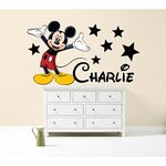 Mickey Mouse Wall Sticker Personalised Colour Disney Boy's Bedroom Decal Art (Large - Width 100cm)