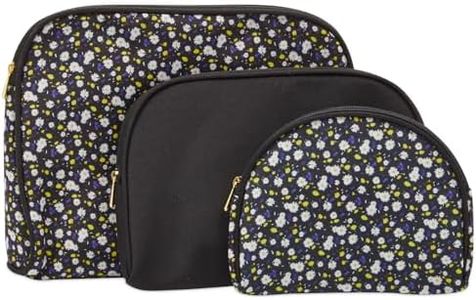 Glamlily 3 Pieces Daisy Makeup Bags Set for Women, Cosmetic Travel Pouch Toiletry Organizer