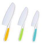 Tmflexe 3pcs Kids Knife Set for Cooking Safe Baking Cutting Kitchen Knives Children Friendly Beginners Cut Fruits Salad Veggies Cake Serrated Edges Kid Knives Set