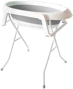 AIMALL Bend-Free Folding Pet Bath Tub with Height Adjustable Rack, 25.98x24.01x32.28 Inch Portable Cat and Puppy Bath Tub for Comfortable and Easy Grooming