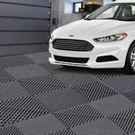 tonchean Interlocking Drainage Floor Tiles 20 Pack - 40 x 40cm - 1.8cm Thick, Non-slip Garage Floor Mats for Car Wash, Pool, Workshop, Outdoor & Indoor, Grey
