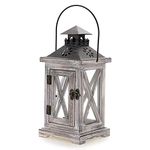 JuxYes Vintage Wooden Candle Lantern Decorative Indoor Outdoor - Rustic European Style Candle Holder Home Decor for Wedding Centerpiece Tabletop Party Farmhouse Garden Yard Wall Hanging