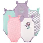 Hudson Baby Unisex Baby Cotton Sleeveless Bodysuits, Mermaid, 18-24 Months