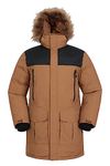 Mountain Warehouse Antarctic Extreme Down Mens Jacket - Adjustable Waist, Waterproof Rain Coat, Quick Drying & Breathable Coat – Ideal for Travelling, Outdoors Tan 3XL